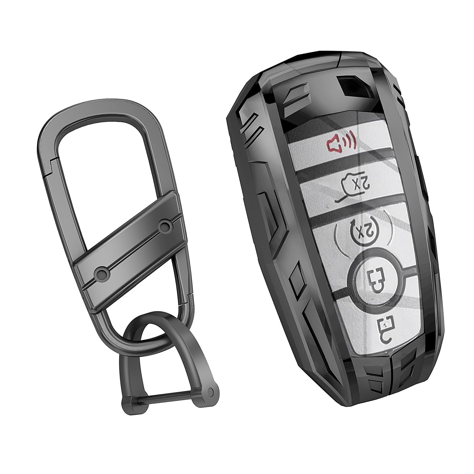 For Ford Key Fob Cover,Keychain,Zinc Alloy Protection Car Key Shell Case Compatible with Ford Holder Smart Remote Keyless Keyshell Accessories