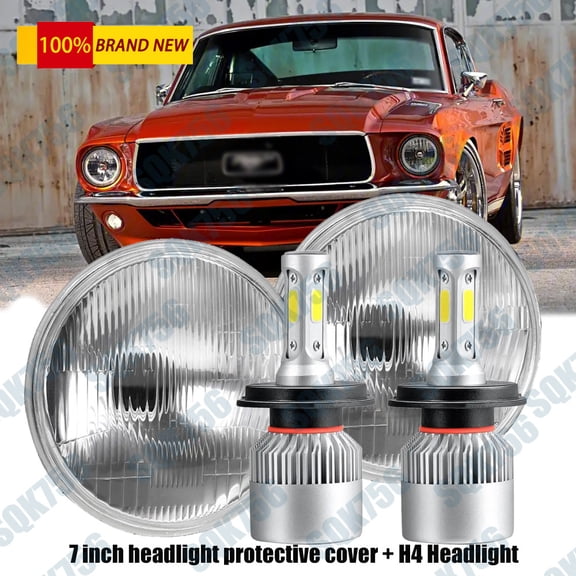 For Ford Mustang 1964-1984 7inch Round LED Headlights Hi/Lo & Turn Signal Lights