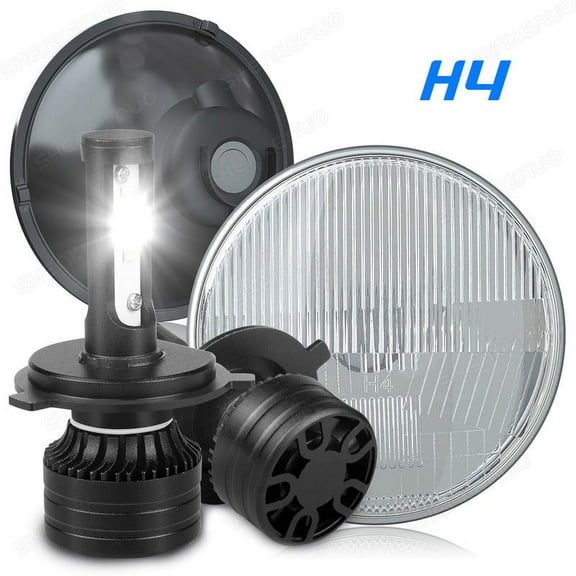 For Ford Mustang 1965-1978 7inch Round LED Headlights Angel Eyes Chrome