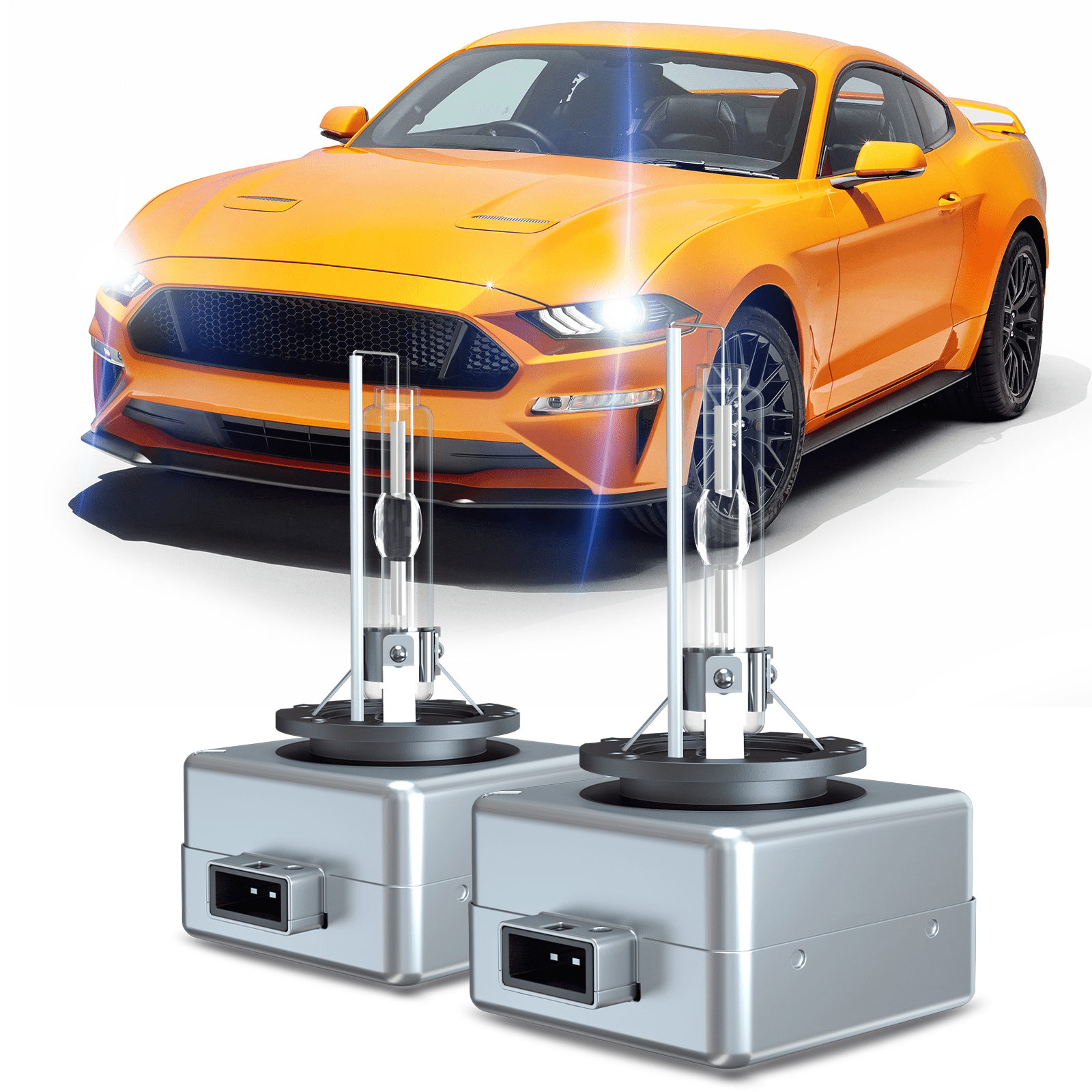For Ford Mustang 2010 2011 2012 2013 2014 2015 2016-2023 - D3S Xenon HID Headlight Bulbs High & Low Beam Qty2