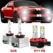 لفورد موستانج 2012 2013 2014 2015 2016 2017 D3S HID المصابيح الأمامية H11 H8 بقيادة أضواء الضباب 4 قطع