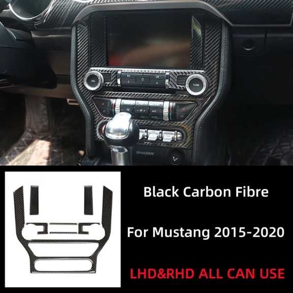 For Ford Mustang GT 2015-2021 Carbon Fiber Interior Car GPS Navigation Trim Frame Multi-media Console Decoration Sticker Decal.
