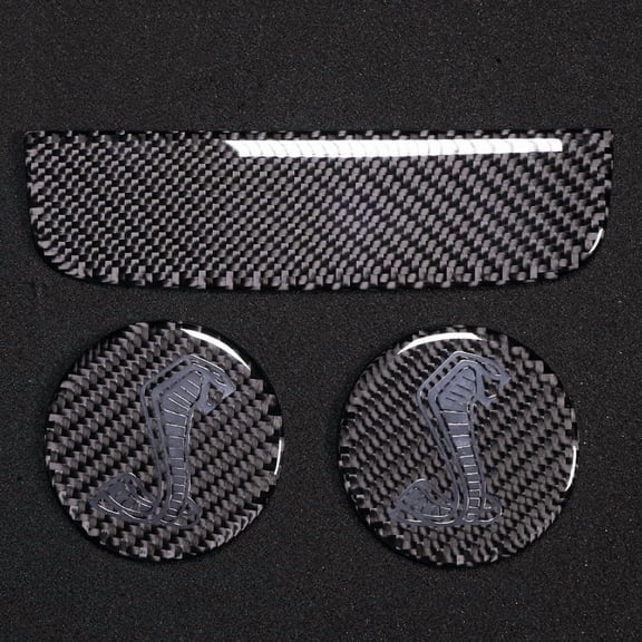 For Ford Mustang Super Snake Cobra Shelby Emblem Badge Sticker Carbon Fiber Coaster Storage Mat Pad Car Accessories Mustang 2015-2019 Year