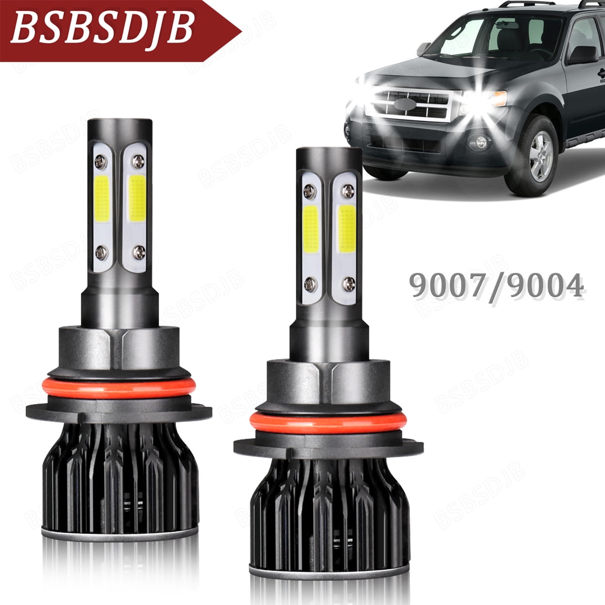 For Ford Ranger 1993-2011 9007 LED Headlight Bulbs High Low Beam Kit ...