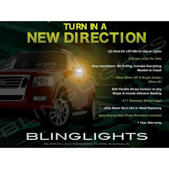 For Ford Sport Trac LED Side Mirrors Turnsignals Lights Blinkers Turn Signals Mirror Lamps Signalers