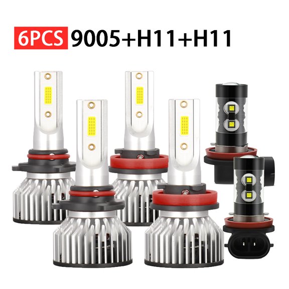 For Ford Taurus 2008-2009 - 6000K LED Headlights + Fog Bulbs Kit 6Pcs