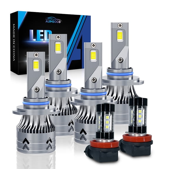 For Ford Transit Connect 2010-2019 Mini Passenger Van 4-Door 6x White LED Headlight Hi/Lo Fog Light Bulbs Kit Easy Install High Power Lamps