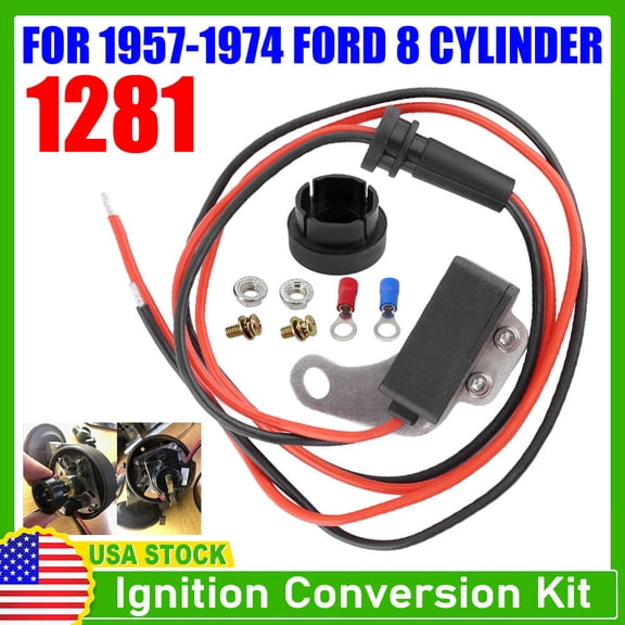 For Ford V8 1281 Ignition Points-to-Electronic Conversion Kit Ignitor new US
