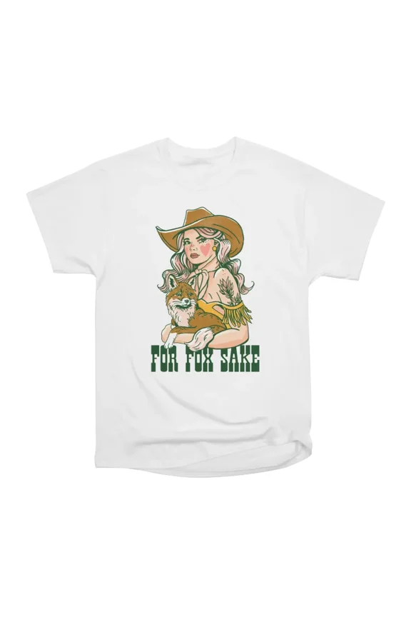 For Fox Sake Cowgirl PinUp T-Shirt Tee Gift For Him Merch For Her Apparel For Friend