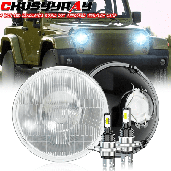 For Freightliner Century Class 7 inch Round LED Headlights Hi/Lo Beam Light Pair
