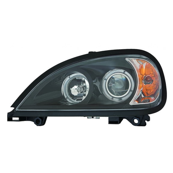 For Freightliner Columbia Headlight Assembly Projector 1996-2013 Driver Side w/ Angel Eyes Black Bezel