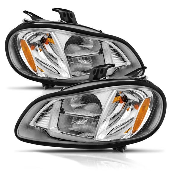 For Freightliner M2 2002-2014 Headlight Driver And Passenger Side | Pair | LED High/Low Beam | Chrome Housing