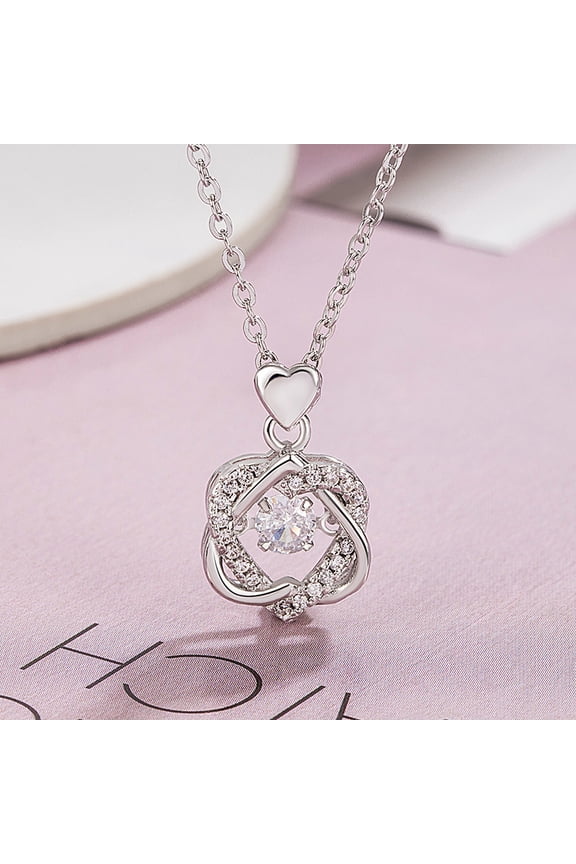 For Friend - Not Sisters By Blood But Sisters By Heart Love Knot Necklace,Fashionable And Smart Love Diamond Collarbone Necklace, Gift For Friends