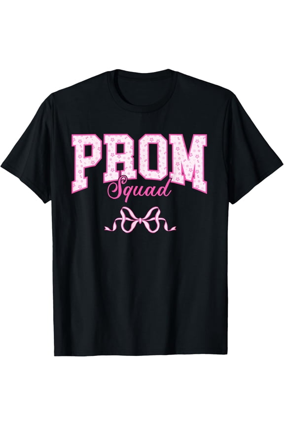 For Friends Prom Squad Pink Bow Party Group Prom T-shirt