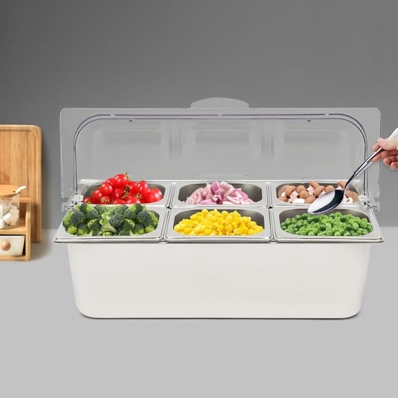 For Fruit Beef Party Buffet Cooling Ice Food Dishes Display Plate Case 1.45L With Lid