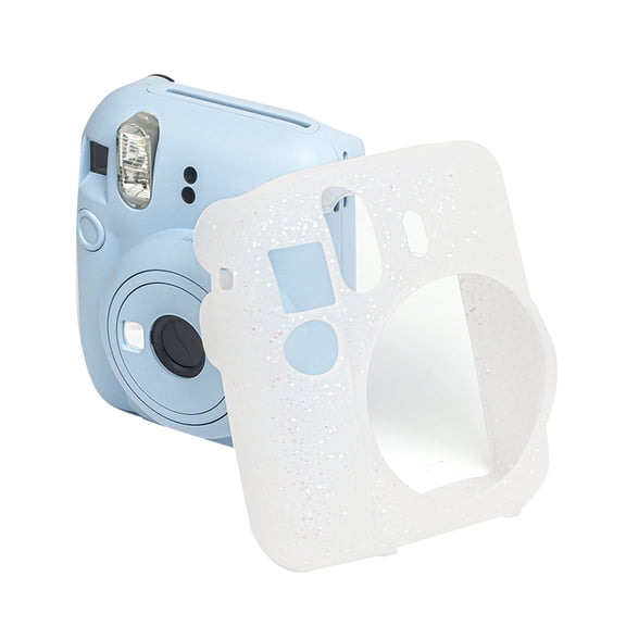 For Fujifilm Instax Mini 12 Soft Shell Camera Bag Storage Silicone Case Glitter Pink