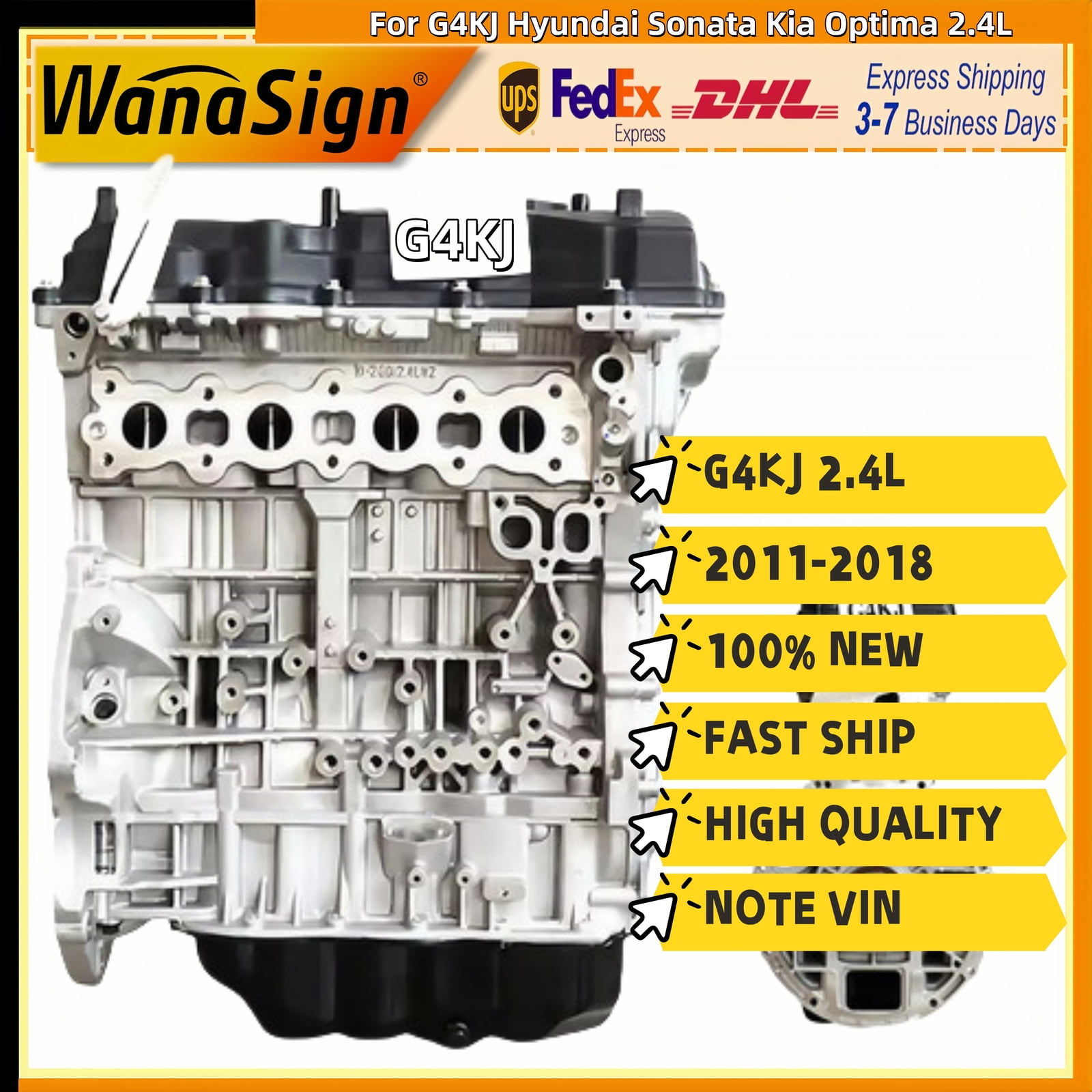 For G4KJ Hyundai Sonata For Kia Optima Long / Short Block Engine ...