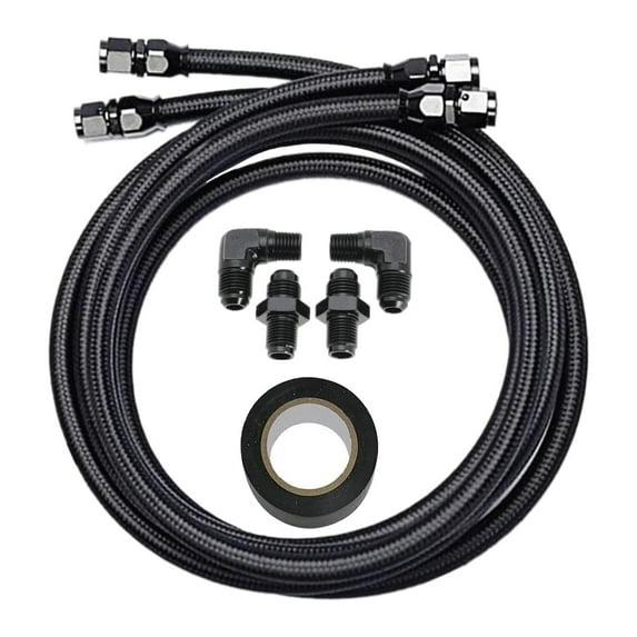 For GM 4L60E 4L65E TH350 TH400 Automatic Transmission Cooler 6AN Hose Line Kit