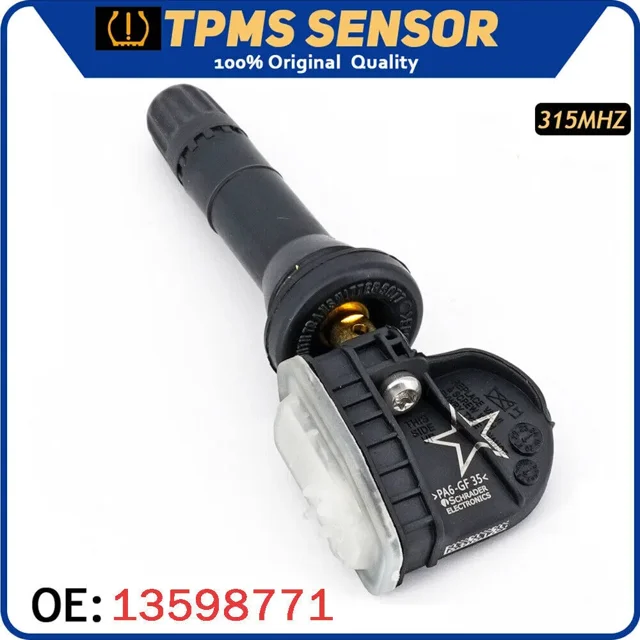 1x 13598771 Tire Pressure Monitoring Sensor (TPMS) For GMC Canyon – 315 MHz, Unbranded, 4 Sensors Shown