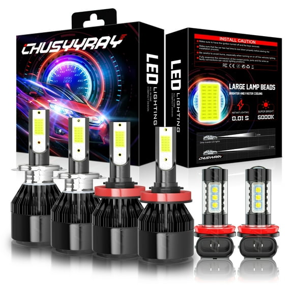 For GMC Acadia 2007-2011 2012 6X LED Headlight Bulbs High/Low Beam+Fog Light Kit