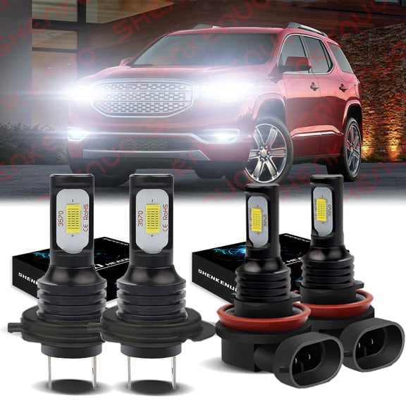 For GMC Acadia 2007-2012 Headlights H7 H11 High/Low Beam Kit 6000K White