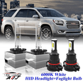 thumbnail image 1 of For GMC Acadia 2007-2012 White Front HID Headlight High/Low + LED Fog Light Bulbs, 1 of 12