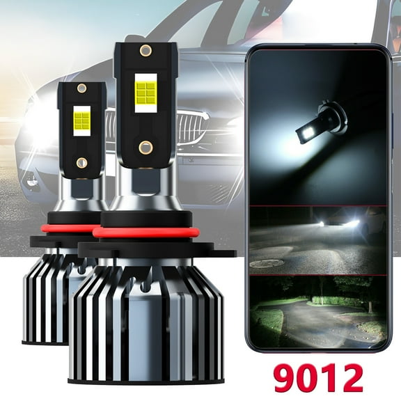 For GMC Acadia 2012-2019,9012 LED Headlight Bulbs 6500K White Automotive Bulb,Pack of 2