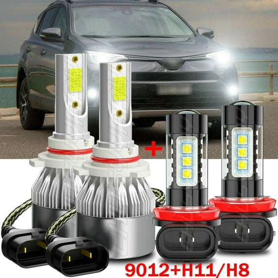 For GMC Acadia 2013-2018 - 9012 H11 LED Headlight + Fog Light 6000K Combo Bulbs