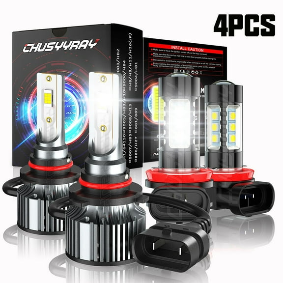 For GMC Acadia 2016 2017 2018 LED Combo 9012 Headlight + H11 Fog Light Bulbs Kit Super Bright White 4x