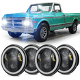 thumbnail image 1 of For GMC C15/C1500 C25/C2500 C35/C3500 Pickup 5.75" 5-3/4" Led Halo DRL Headlight, 1 of 14