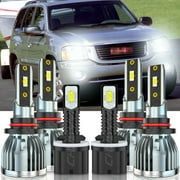 For GMC Envoy 2002-2009 9005 9006 880 LED Headlight Fog Lights Combo White Bulbs
