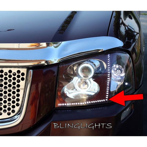 For GMC Envoy LED DRL Head Light Strips Day Time Running Lamps Pair