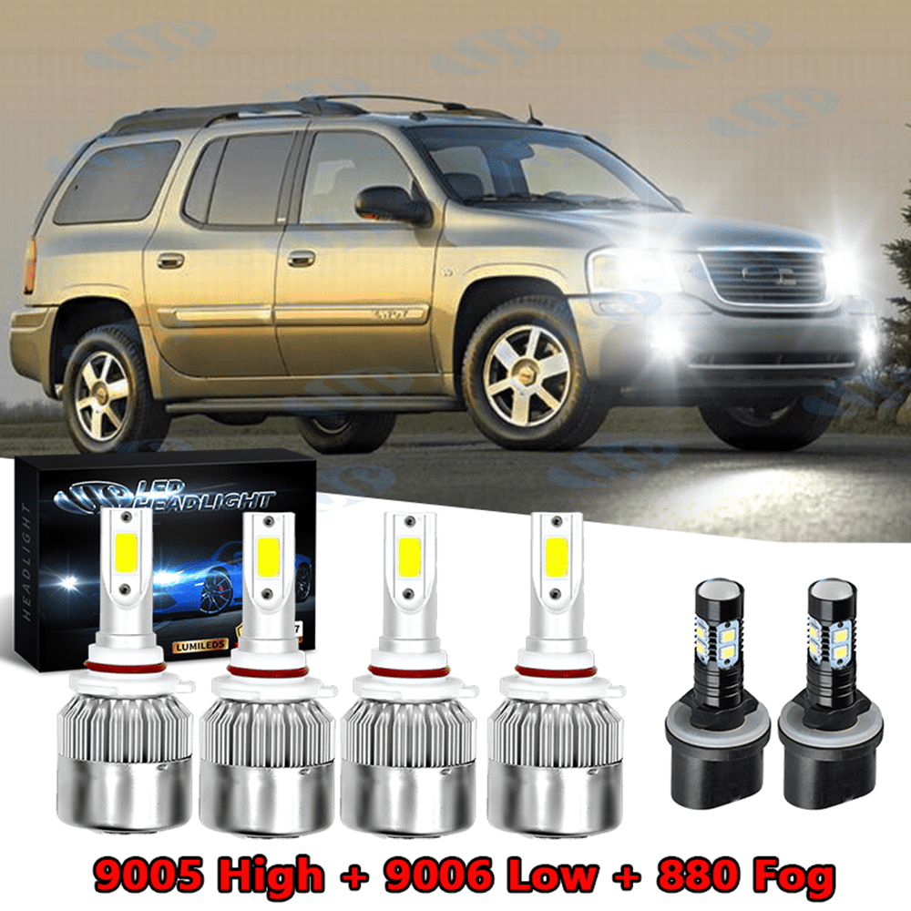 For GMC Envoy XL 2002-2006 -6x 9005 9006 880 Headlight Fog Light LED ...