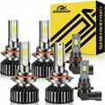 thumbnail image 1 of Fit for GMC SIERRA 1500 2500 2003-2006 9005+9006 High/Low Beam LED Headlight Bulbs+9145 LED Fog light Bulbs,6pcs, 1 of 14