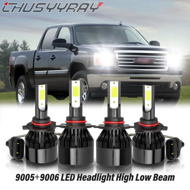 XWQHJW LED Headlight Bulbs High Low Beam 9005 9006 Combo For GMC Sierra 99-06