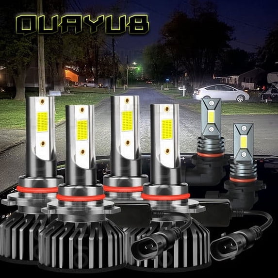 For GMC Sierra 1500 2500 3500 2003-2006 Combo LED Headlight Hi-Low Fog Light Bulbs Kit