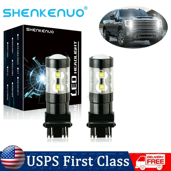 For GMC Sierra 1500 2500 3500 HD 50W 3157 LED Daytime Running Light DRL Bulbs 2X