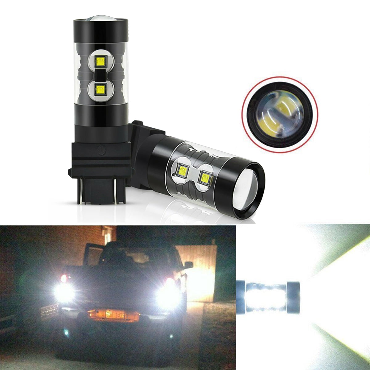 For GMC Sierra 1500 2500 3500HD Super White 3157 LED Reverse Backup