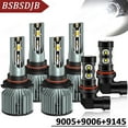 thumbnail image 1 of For GMC Sierra 1500 2500 HD 2001-2006 LED Headlight High-Low + Fog Light Bulbs, 1 of 12