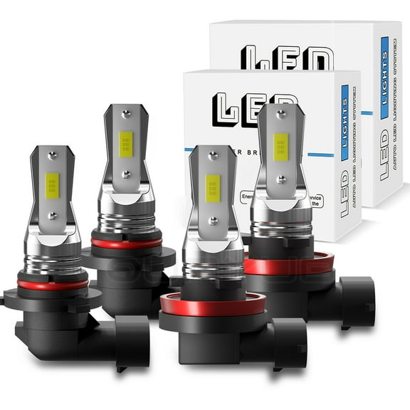For GMC Sierra 1500 SLE WT Cab Pickup 2007-2013 LED Headlight High Low Bulbs Kit 6000k 4x