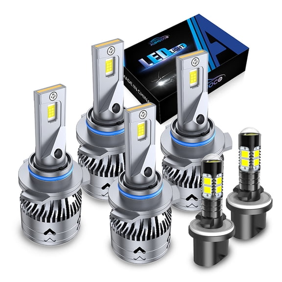 For GMC Sierra 2500 HD 2001-2002 Cab & Chassis 2-Door 6x White LED Headlight Hi/Lo Fog Light Bulbs Kit 12000LM Easy Install High Power Lamps