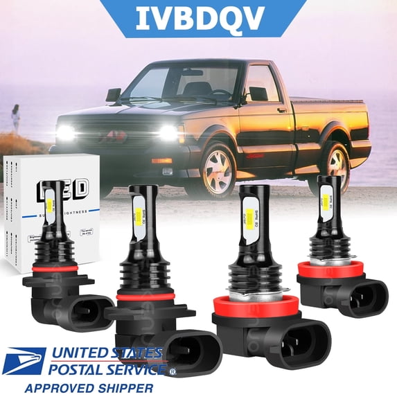 For GMC Sierra 2500 HD/3500 HD 2017-2020 Combo LED Headlight 4x Bulbs Kit 6000K High Low Beam
