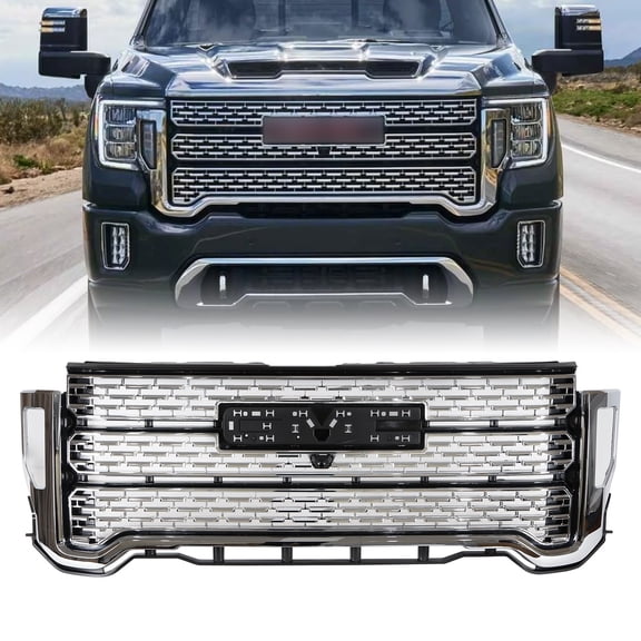 For GMC Sierra 2500 HD 3500 HD 2020-2023 Front Grille W/Camera Hole Denali Style