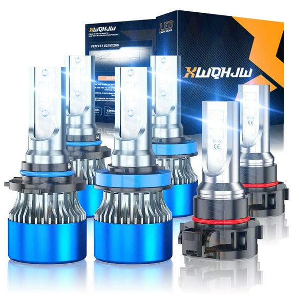 For GMC Sierra 3500 HD Denali Crew Cab Pickup 2007-2020 LED Headlight Fog Bulbs Conversion Kit