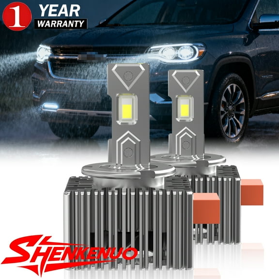 For GMC Terrain 2018-2021 LED Headlight Bulbs | D5S High/Low Beam, Bi-Xenon Projector Fit, 6000K Pure White, 120W, 2PCS