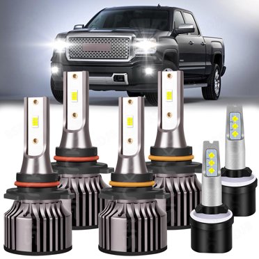 6x 9005 9006 880 LED Combo Kit For 2004-2005 GMC Yukon Denali – 6000K Cold White Headlights & Fog Lights