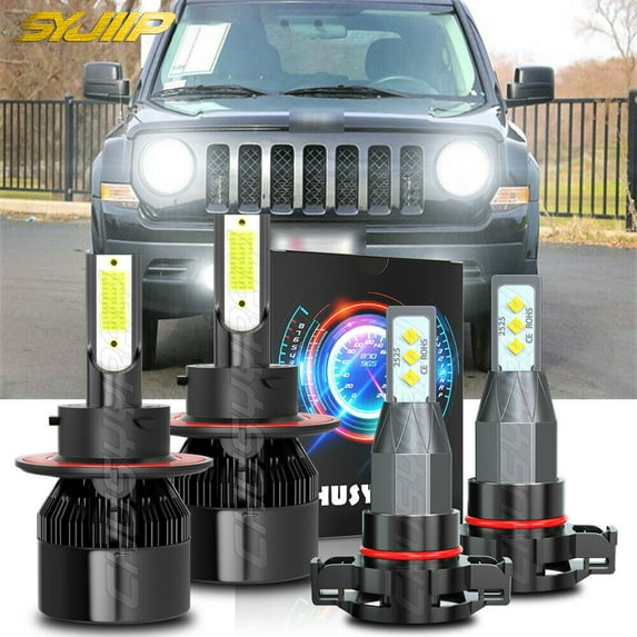 For GMC Yukon XL 1500 2007-2014 LED Headlights High Low Beam & Fog Light Bulbs 9008+5202 Bulbs Kit