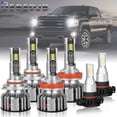 thumbnail image 1 of For GMC Yukon XL 2015-2019 LED Headlight + Fog Light Bulbs Combo 6000K White, 1 of 12