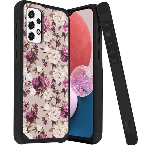 For Gabb Phone 3 Pro Shockproof Hybrid Cover CellPhone Case + Tempered Glass - mk Floral Bouquet