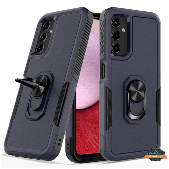 For Gabb Phone 4 Pro Heavy Duty Rugged Hybrid, Dual-Layer Shockproof Protection with Magnetic Ring Stand Holder Phone Case Cover Blue